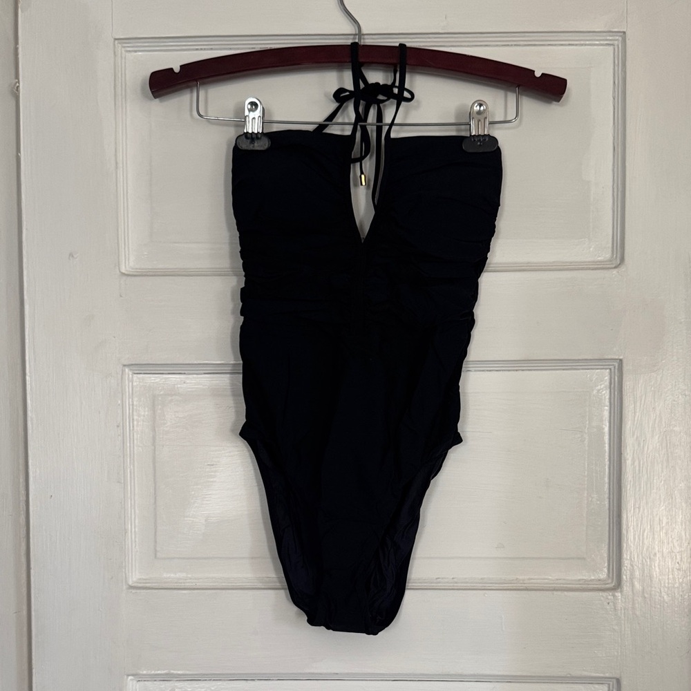 New with Tags! PQ Swim Black One-Piece Swimsuit with Halter Tie